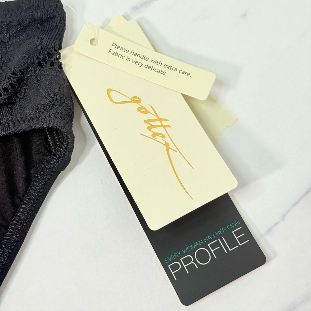 NWT Profile by Gottex Late Bloomer Classic Fit Black Lace Bikini Bottoms Size 12 - Picture 10 of 12